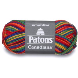 PATONS Canadiana Variegates Rainbow Yarn - 6 Pack of 3.5oz/100g - Acrylic - 4 Medium - 190 Yards - Knitting/Crochet