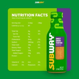 Subway Sweet Onion Teriyaki Sauce, 16 fl. oz.473mL