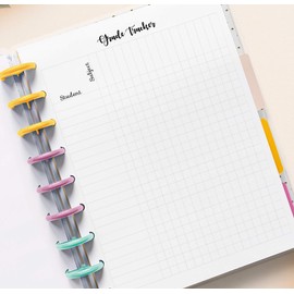 Grade Tracker for 11 Disc Big Planners Teacher Planner Inserts Refill Assignment Tracker, Grade Log Inserts for 11-Disc Planner, Grade Sheet for 8.5 x 11 Letter Size 11-Ring Planners
