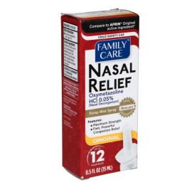 Family Care Lot of 1 Nasal Relief 12 Hour Pump Mist Spray Oxymetazoline Decongestant 0.5 oz