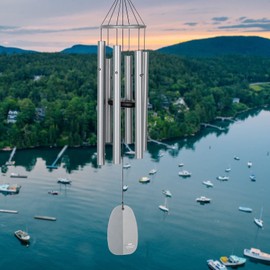 Woodstock Chimes Signature Collection, Bells of Paradise, Harbor Gray 32", Decor Designs Wind Chimes for Outdoor, Patio, Home or Garden Décor (BPMY)