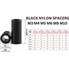 Black Nylon Spacers Plastic Standoff Washers (Pack of 10) (M8