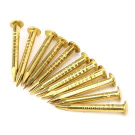 100Pcs Brass Wall Pins, Round Head Brass Brad Nails for Furniture Hinge Hardware Accessories (15mm Length)