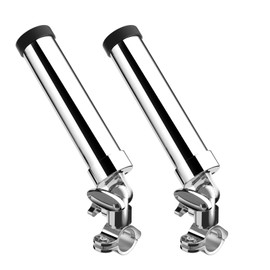 Fishing Rod Holder for Boat ,Stainless Steel 316 Rail Mount Clamp Fishing Rod Holders Marine Grade 360 Degree Adjustable Fishing Rod Holder (for 1-1/4 inch Pipe, End Clamp)