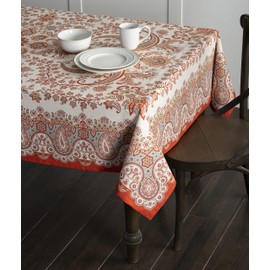Maison d' Hermine Cachemire 100% Cotton Tablecloth for the Kitchen, Dinner, Tabletop, Party Decoration, Weddings, Thanksgiving/Christmas (Rectangle, 140 cm x 180 cm)