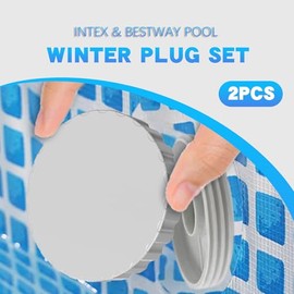 Juego de 2 Tapones de Invierno para Piscinas Intex y Bestway | 100% Anticongelante y Antifugas con Sellos Compatibles | Tapa de Rosca de 83 mm para Conexiones Internas