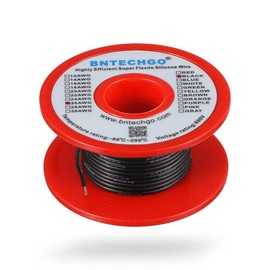 BNTECHGO 26 Gauge Silicone Wire Spool 100 ft Black Flexible 26 AWG Stranded Tinned Copper Wire