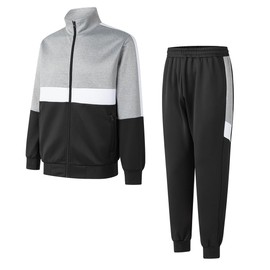URBEX Sweat Suits Men Tracksuits Sweatsuits for Men 2 Piece Set Casual Athletic Jogging Warm Up Full Zip Sets(LG/Blk-S)