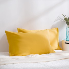 Evolive Ultra Soft Brushed Microfiber Standard Size 20"x30" Pillowcases Pair Set of 2 with Envelope Closure (Spicy Mustard, 20"x30" Standard)