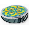 Psychedelic Turquoise (Circle) Folding Compact Pocket Makeup Mirror Double Sided