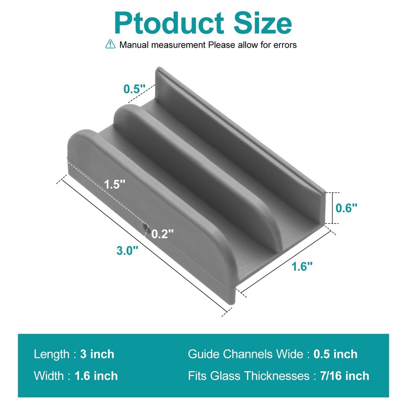 M6219 Sliding Shower Door Bottom Track(Grey) (Top-Hung Shower Door Track),