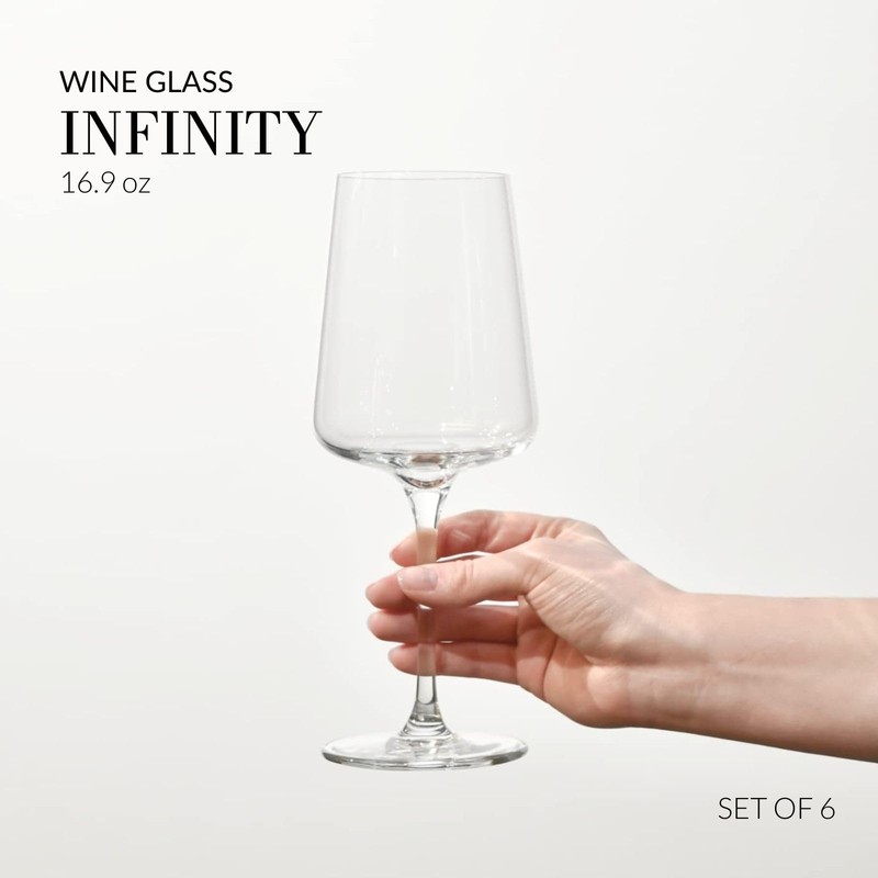 Krosno Red Wine Glasses, Set of 6, 16.91 oz, Infinity