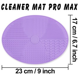 Makeup Brush Cleaner Mat Silicone Brush Cleaning Mat Big Size Make Up Brush Clean Pad with Suction Cup for Makeup Brush Cleaning (Purple)