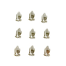 Art Cove Small Mini Plastic Praying Hands White with Gold Bulk 144 Pieces