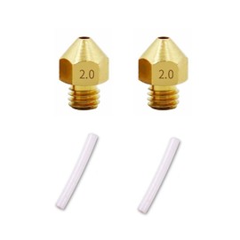 MK10 M7 Extruder Nozzle 0.2mm and 4pcs. 2 nozzles, and 2 Tubes - for Wanhao FlashForge Creator Pro 2 QIDI Technology, etc 3D Printer Repair Parts Replacement…