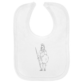 Azeeda 'Spartan Warrior Standing' Soft Cotton Baby Bib (BI00057641)