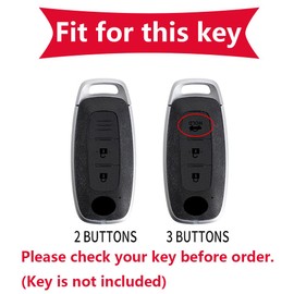 KUNIO Keyless Key Fob Cover fit for Nissan X-Trail Qashqai J12 Altima Teana 2022 2023 Ariya Metal Cover Car key fob cover Case Key Box Key Chain 2 Buttons B Silver