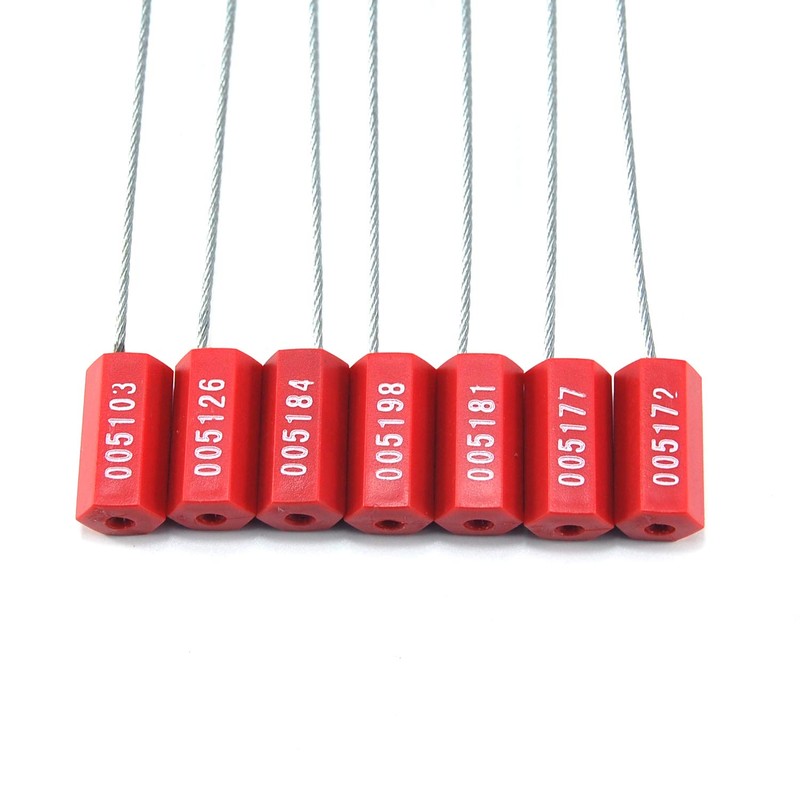 50 Numbered Steel Cable Security Seals - Metal Wire Tamper