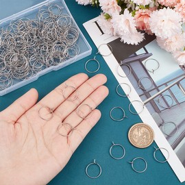 UNICRAFTALE 200pcs 15.5mm Beading Hoop Earring Stainless Steel Wine Glass Charms Rings Hoop Earring Findings Dangle Earring Hoop Earrings for Women Earrings Making