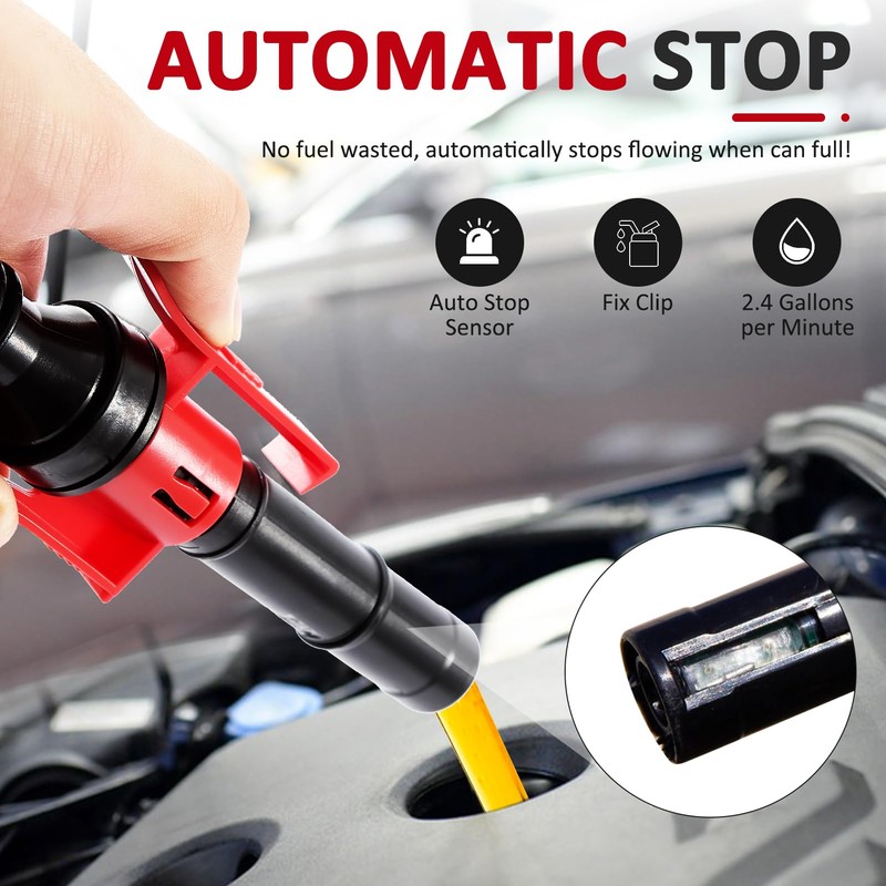 Fuel Transfer Pump, Automatic Portable AA Battery Gas Pump Easy