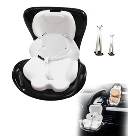 Miniatur-Puppensitz Auto,Autositz für Autopuppen,Mini-Klimaanlage Belüftete Puppensofa,10-20 cm Spielzeuglüftungsklammern,Niedliche Autodekorationen, Sammlerpuppenzubehör und Innenausstattung,Schwarz