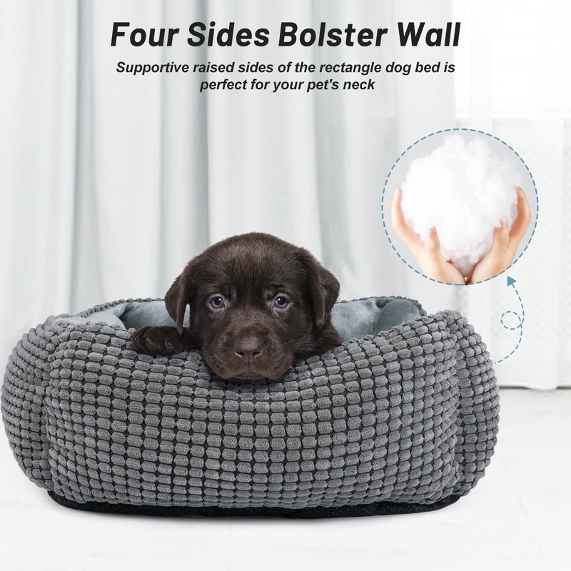 MIXJOY Dog Bed for Large Medium Small Dogs, Rectangle Washable