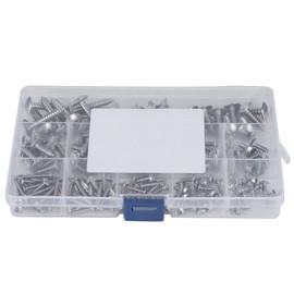 180Pcs Screws kit,M3 M4 M5 M6 Stainless Steel Flat Head Self-Tapping Screws Assortment kit, Wood Screws Kit,with storage box