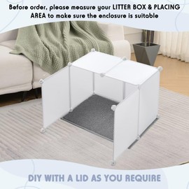 MEEXPAWS Cat Litter Box Enclosure Splash Guard XXL 27.9L × 27.9W x 31.5H inch with Cat Litter Mat Easy Clean (White)