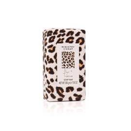 Ministry of Soap Pear and Tuberose Scented Soap Bar, Wild Side Inspired with White Leopard Print Design, Naturally Coloured and Triple-Milled 200g