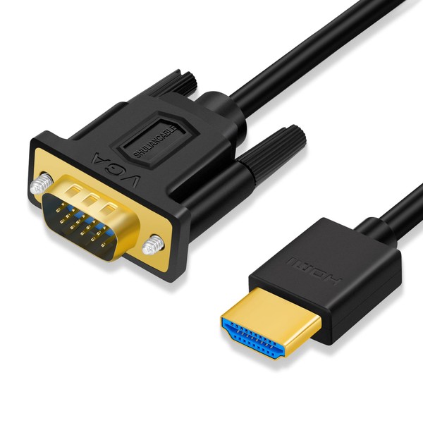 SHULIANCABLE HDMI VGA Converter Cable, 1080p@60Hz HDMI Male to VGA Male for Laptop, PC, Monitor, Projector, HDTV, Xbox and More (1M)