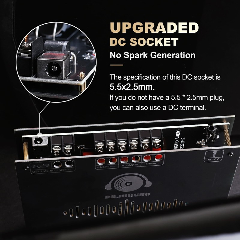 S220HS 2.1 Channel Bluetooth Amplifier Board 160W+160W+220W TDA7498E Chip,with Treble