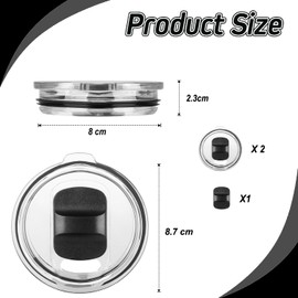 JINJUMEI Pack of 2 Magnetic Cup Lids, Cup Cover with Magnetic Slide Switch, Replacement Lid for Cups, Transparent Replacement Lid for 20 oz Tumbler, Leak-proof and Dustproof
