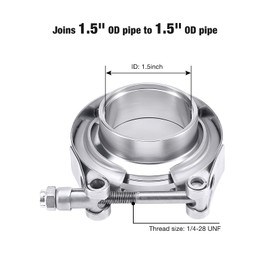 Evil Energy V Band Clamp with Flange Male Female Stainless Steel (3.0 Inch)