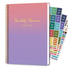 Monthly Planner Jan 2025 - Dec 2026, Simple Calendar Planner Notebook 8.5" x 11" Soft PVC Cover Spiral Binding With Goals To Do List, Habit Tracker, 24 Months Suitable for Schools & Offices & Home