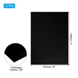 PATIKIL 7x5x1/32inch Anodized Aluminum Sheet, 5Pcs Metal Rectangle Aluminum Plate 0.8mm Thick Engraving Blanks for Laser Engraving DIY Decorative Crafting Home Decoration, Black