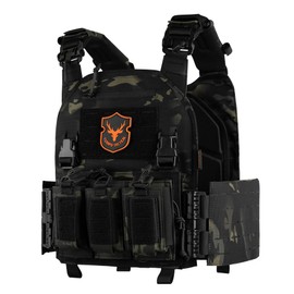 Tuxapo Tactical Molle Quick Release Buckles Vest with Triple mag Pouch Set Laser Cutting Lightweight Adjustable Vests
