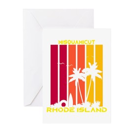 CafePress Rhode Island Misquamicut State Beach Greeting Cards Folded Greeting Cards (10-pack) Glossy