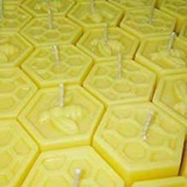 Pure Natural Beeswax Hexagon Tea Light Yellow Candles 12 Pack with Bees and Honey Comb Shape Perfect for Any Decor and Great Gift Set