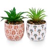Karlliu 2 Pack Artificial Plants Small Cute Succulents in Ceramic