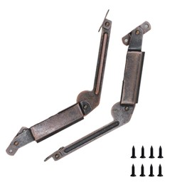 HZyizhihang 1 Pair of Self-Balancing Lid Support Hinges, Left and Right Hand lid Support Hinge,Spring Lid Hinge, Dark Bronze Tone with Screws for Toy Box, Cabinet