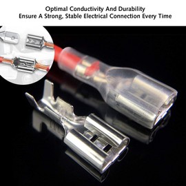 270 PCS Electrical Wire Connector Male Female Spade Connectors Wire Crimp Terminal Block with Insulating Sleeve Kit