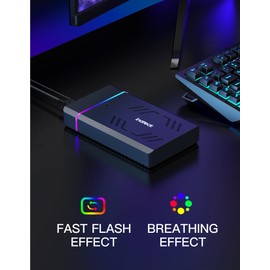 Inateck RGB 3.5-Inch Hard Drive Enclosure, USB 3.0 External Hard Drive Enclosure for 2.5''/3.5'' SATA HDD and SSD, with Expansion Ports and 12V/2A Power Adapter, Supports Up to 20TB, FE3003