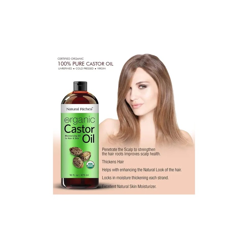 Aceite De Ricino Orgánico Natural Riches - Prensado En Frío,