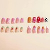 96Pcs Almond Press-On Nails - Cute Floral Cherry Blossom Designs