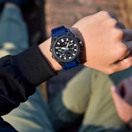 Military Watch Men's Digital Watch Military Watch Outdoor Tactical Watch Large 5 ATM Waterproof Digital Watch Men's Watches Stopwatch Sports Watch Men Boys Chronograph Men Black Green, blue, Strap.