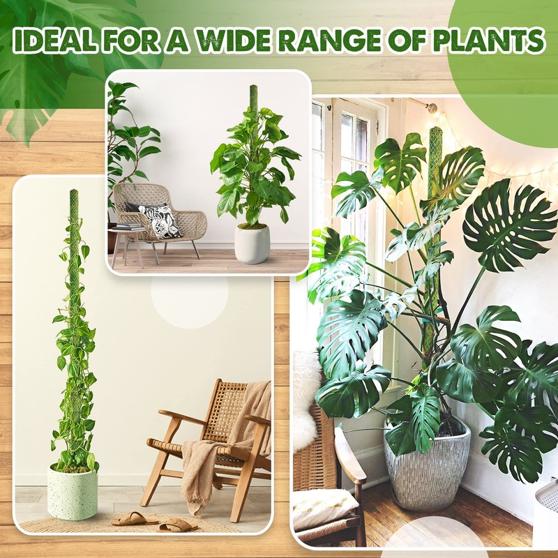 Duspro Green Stackable Mesh Moss Pole for Plants Climbing Vine