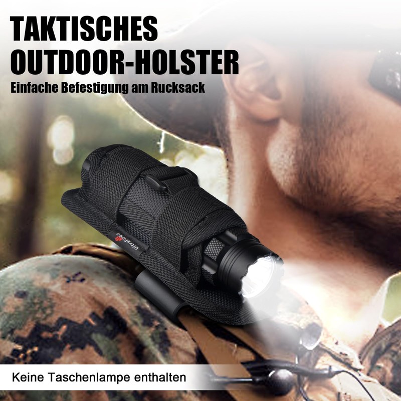 UltraFire Torch, Torch Holder, Elastic Nylon Holster with 360 Degree
