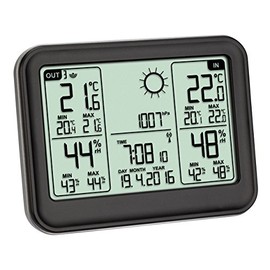 TFA Dostmann MEMO Wireless Weather Station Cat No. 35.1141.01 Clear Display Expandable to 3 Transmitters Black