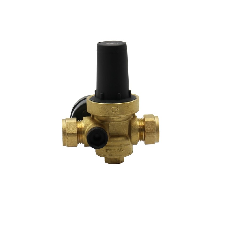 Inta PRVG15 Pressure Reducing Valve with Gauge, 15mm Brass, Water