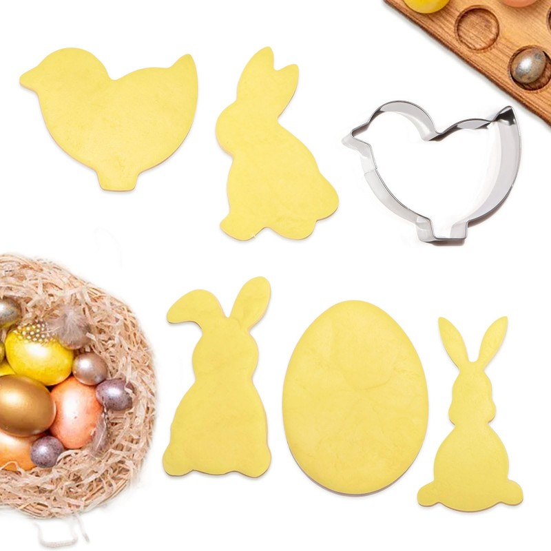 Easter Bunny Cookie Cutter, Pack of 5 Rabbit Cookie Cutters,